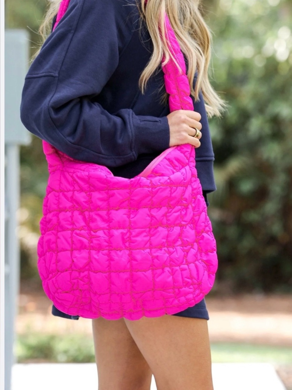 Quilted Pink Shoulder Bag